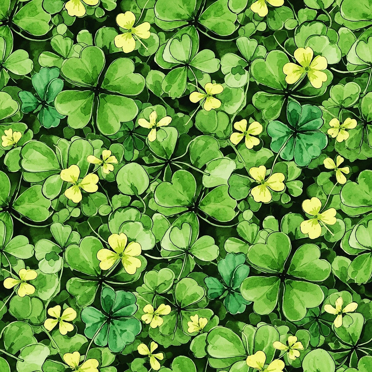 Alcohol Ink Shamrock Pattern 5 Fleece Fabric