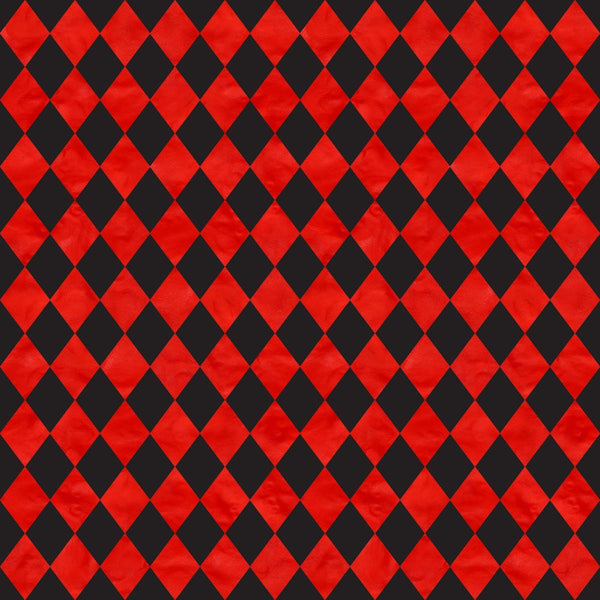 red, black, diamond pattern, harlequin, checkerboard, geometric, argyle,, fabric panel, alternating colors, repetitive pattern, contrasting colors, bold colors, tessellation, rhombus shapes, seamless pattern, textile design, craft fabric, sewing material