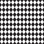 black and white, diamond pattern, geometric design, harlequin print, checkered, alternating diamonds, monochrome,, fabric panel, contrasting pattern, angular shapes, repetitive motif, craft fabric, sewing material, patchwork suitable