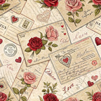 Antique Valentine Postcards Pattern 3 Fleece Fabric