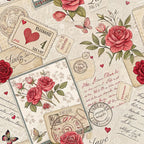 Antique Valentine Postcards Pattern 7 Fleece Fabric