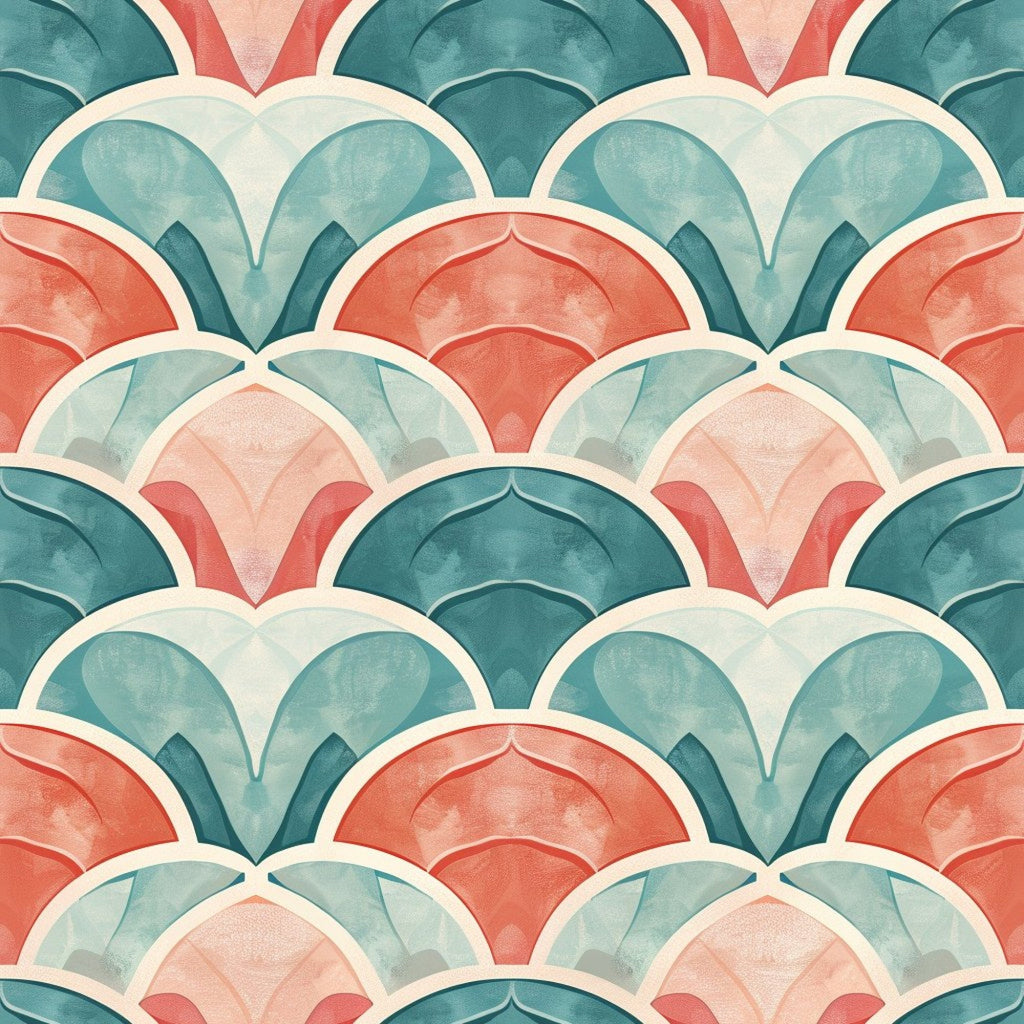 Coral Lagoon Pattern 15 Fleece Fabric