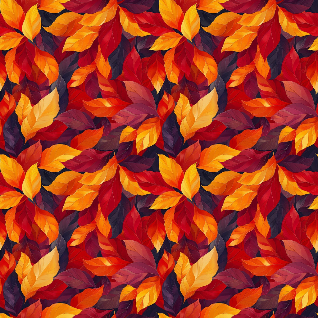 Fiery Foliage Pattern 1 Fleece Fabric