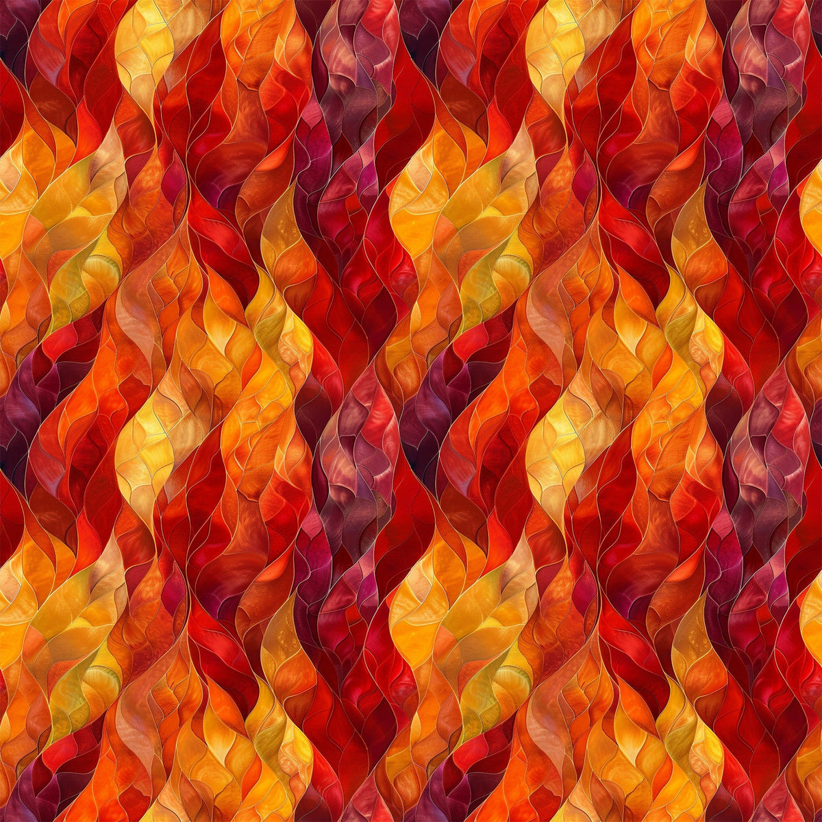 Fiery Foliage Pattern 10 Fleece Fabric