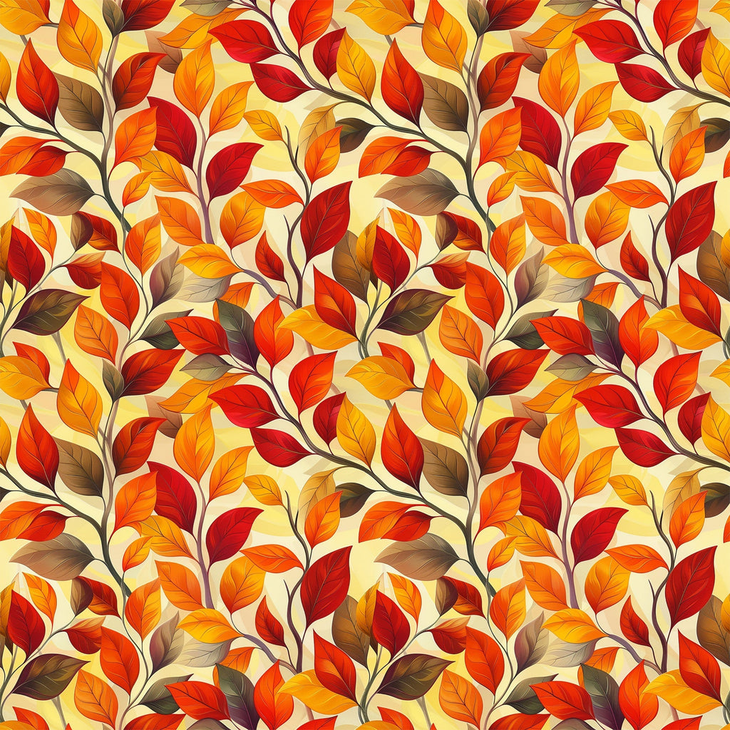 Fiery Foliage Pattern 3 Fleece Fabric
