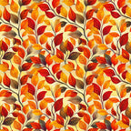 Fiery Foliage Pattern 3 Fleece Fabric
