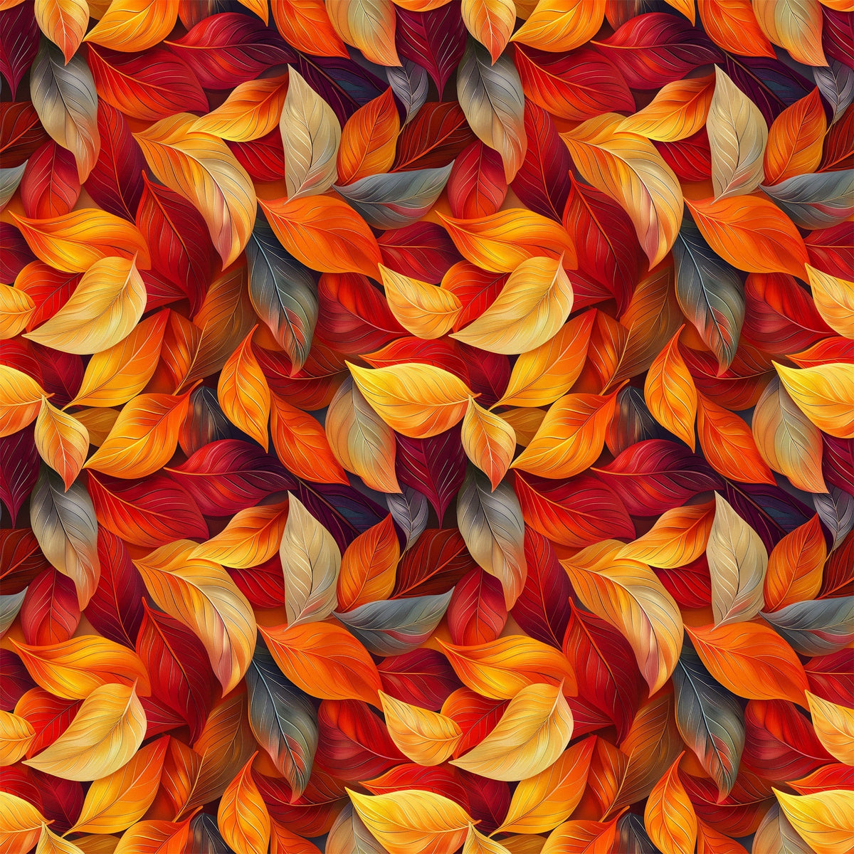 Fiery Foliage Pattern 6 Fleece Fabric