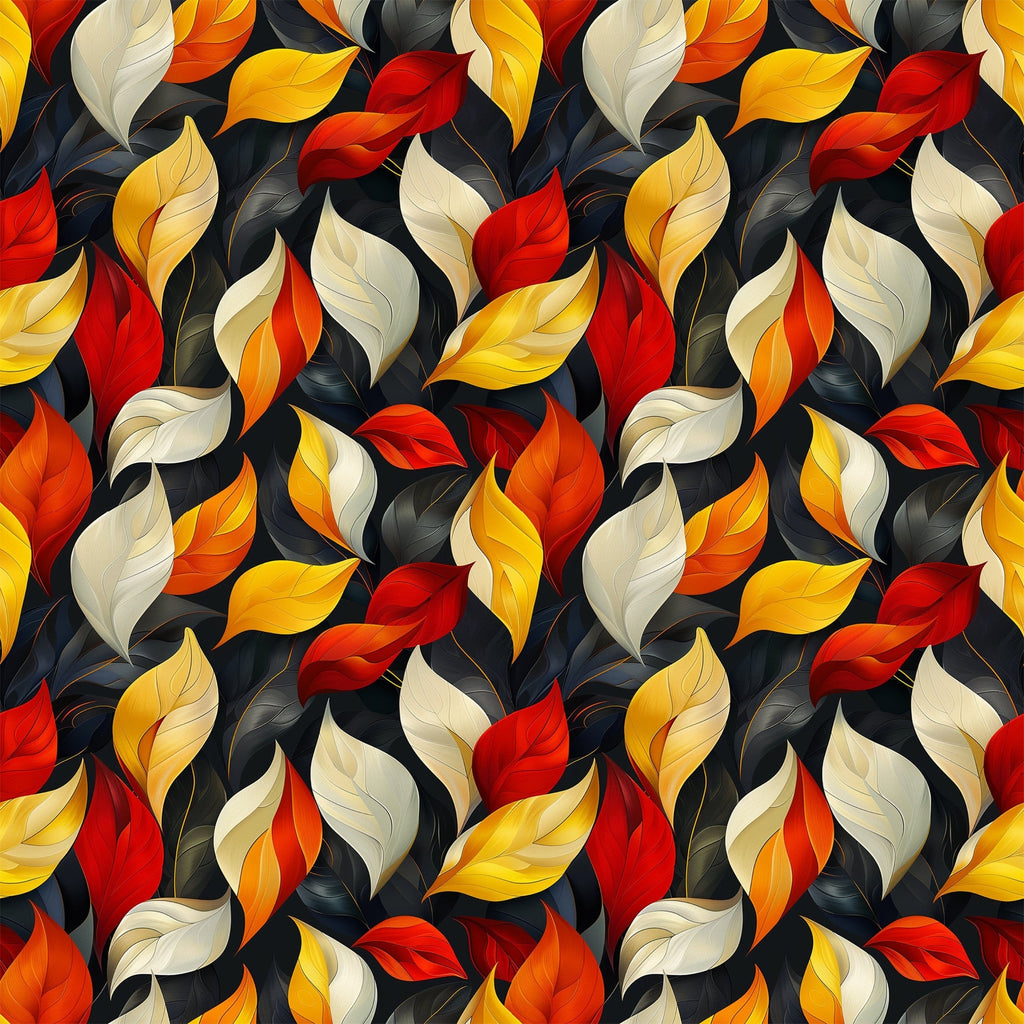 Fiery Foliage Pattern 9 Fleece Fabric
