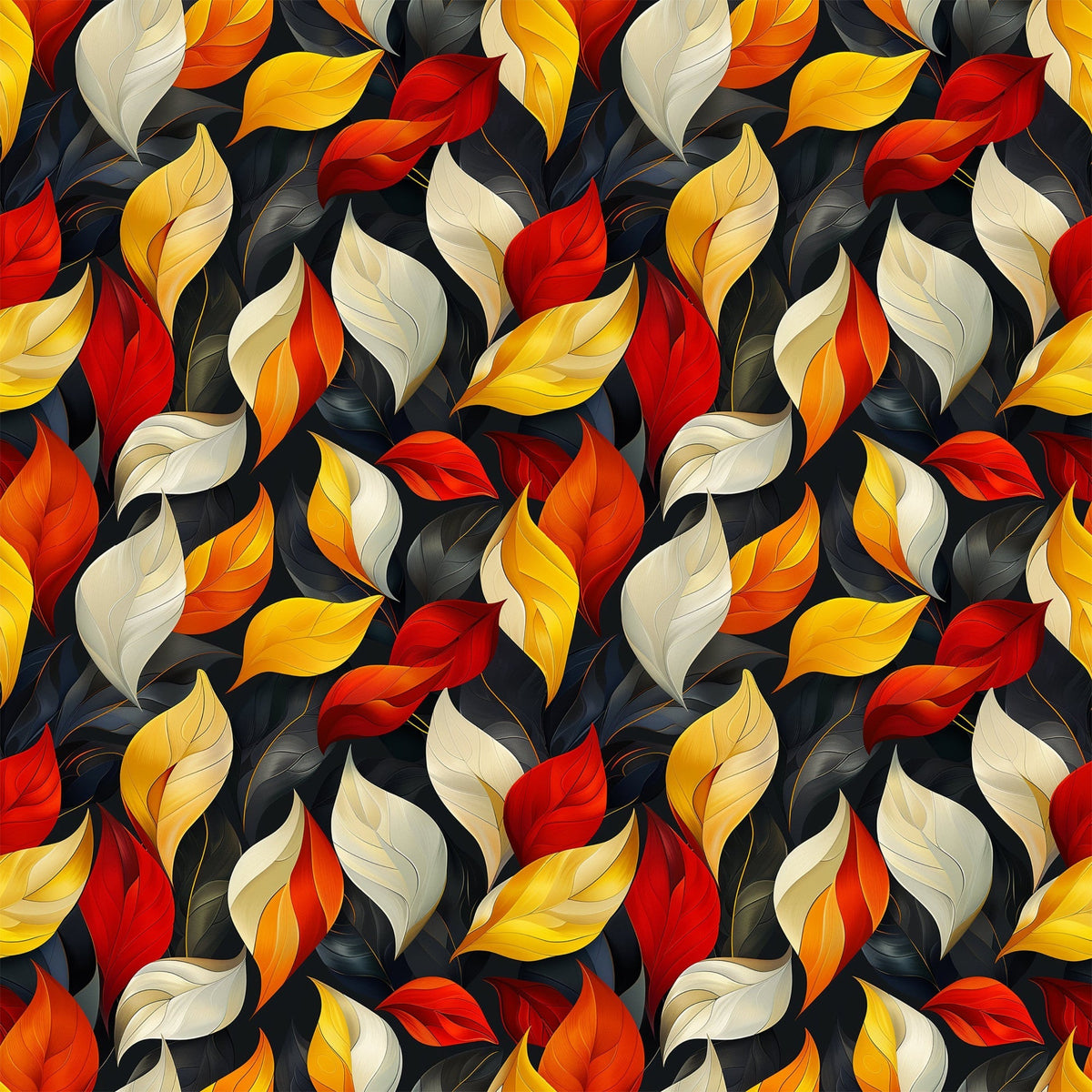 Fiery Foliage Pattern 9 Fleece Fabric