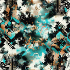 Teal Totem Pattern 8 Fleece Fabric