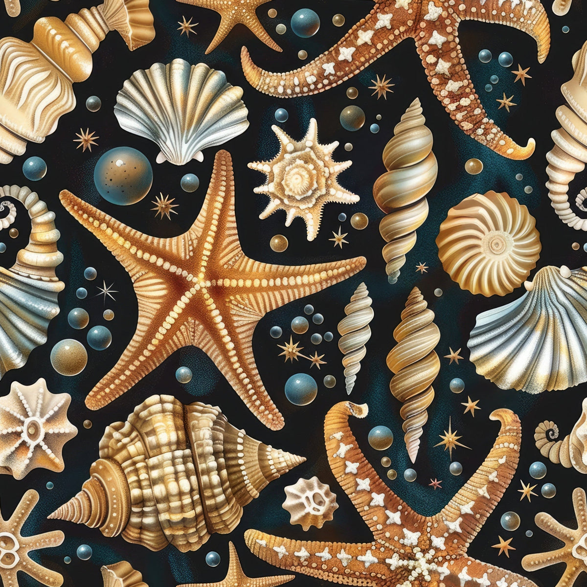 Ocean Jewels Pattern 1 Fleece Fabric