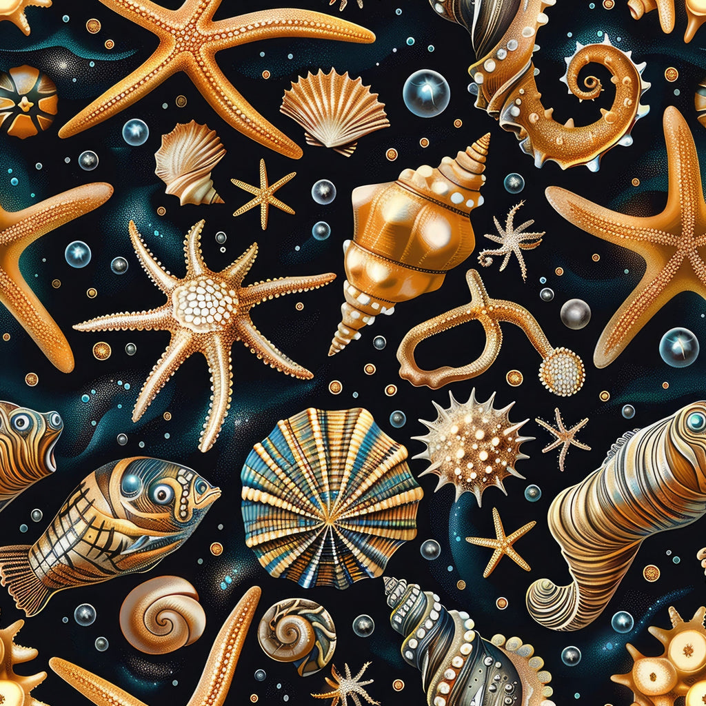 Ocean Jewels Pattern 10 Fleece Fabric