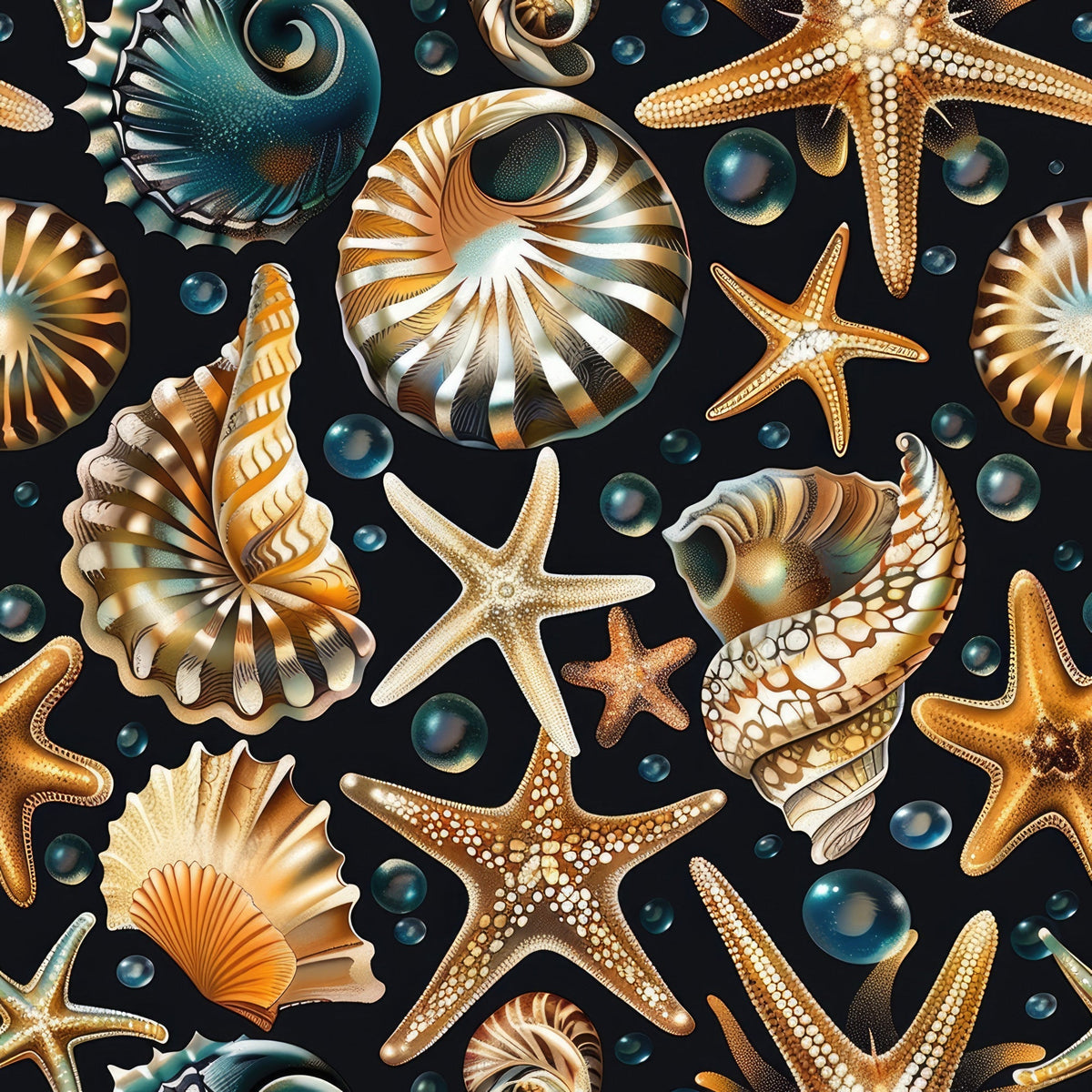 Ocean Jewels Pattern 12 Fleece Fabric