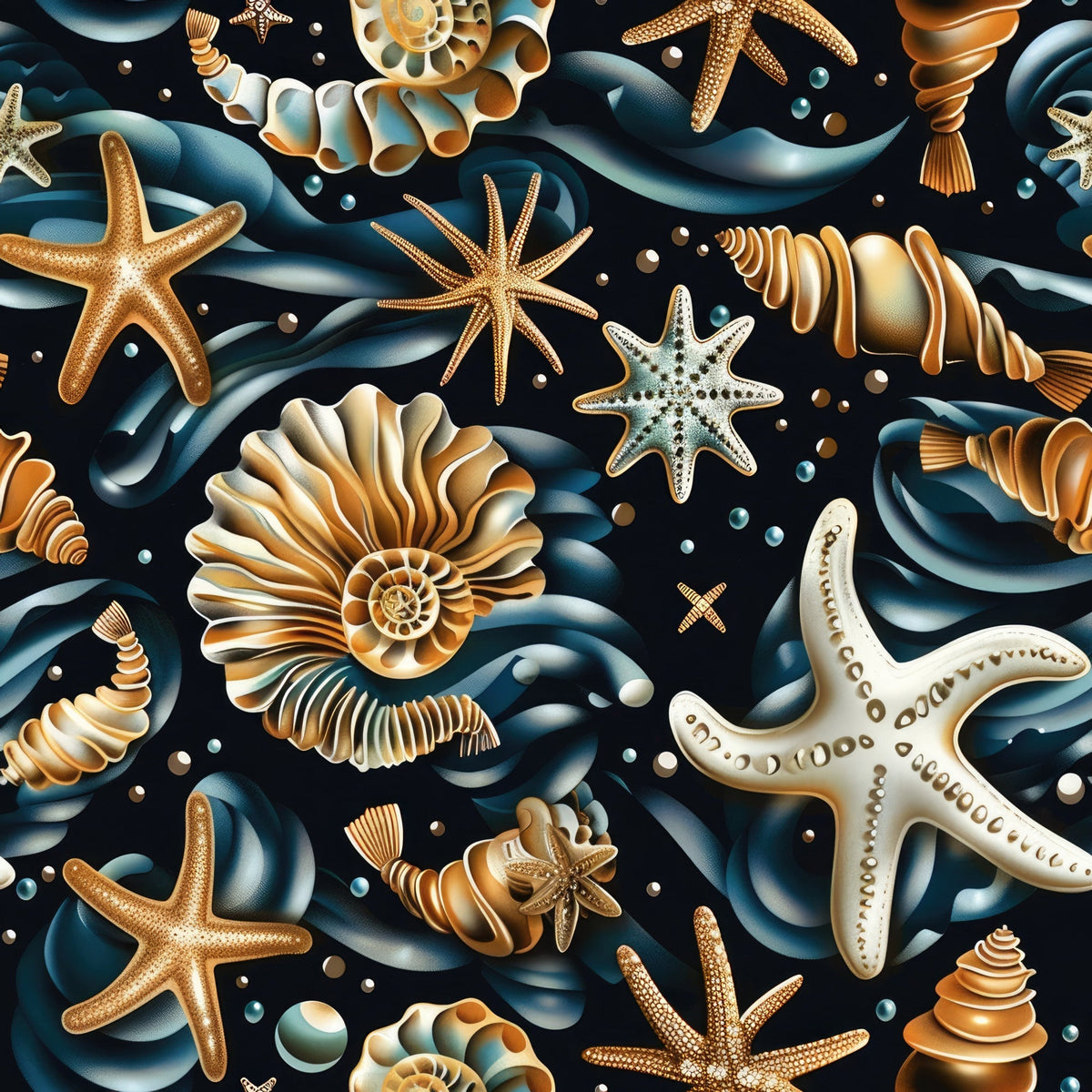 Ocean Jewels Pattern 2 Fleece Fabric