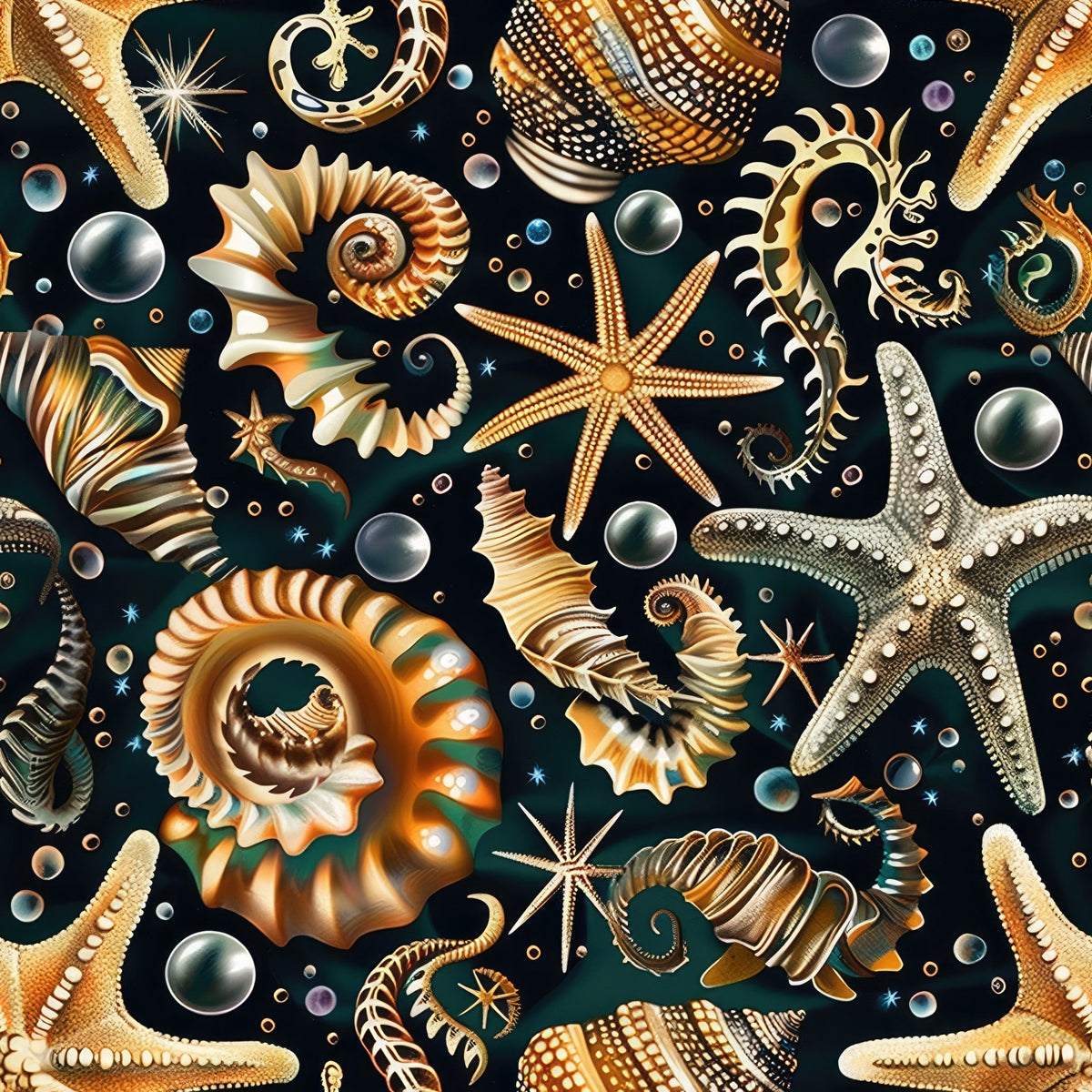 Ocean Jewels Pattern 3 Fleece Fabric