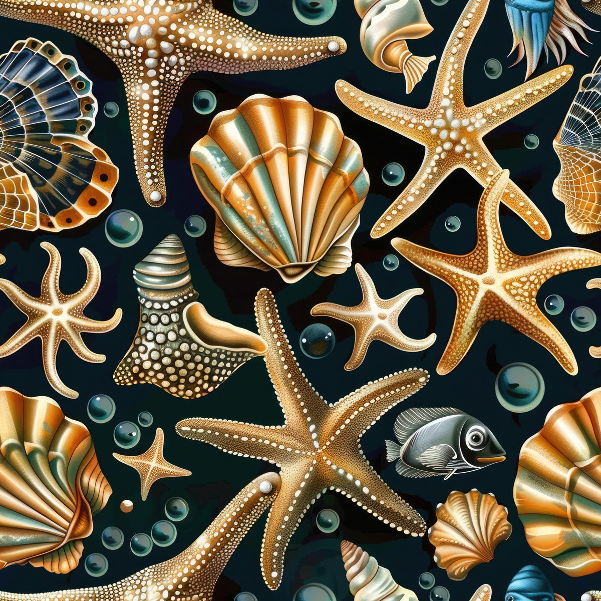 Ocean Jewels Pattern 6 Fleece Fabric