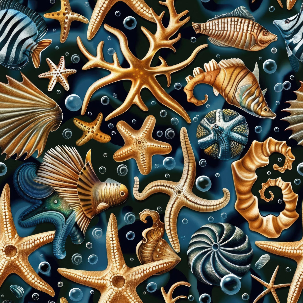 Ocean Jewels Pattern 7 Fleece Fabric