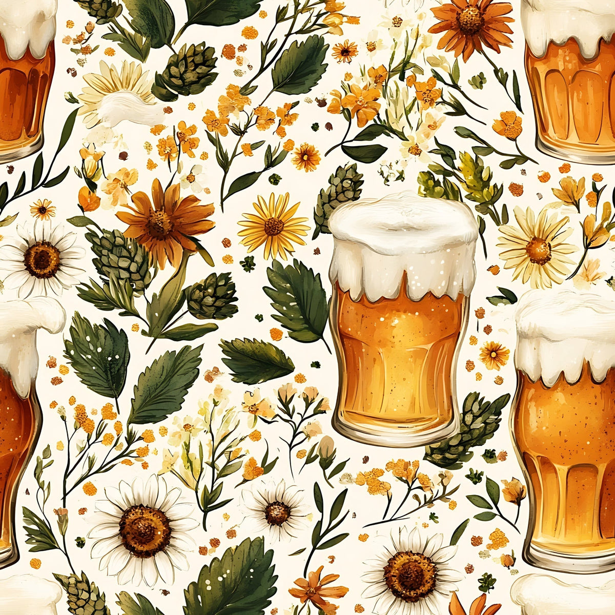 Brewery Blooms Pattern 11 Fleece Fabric