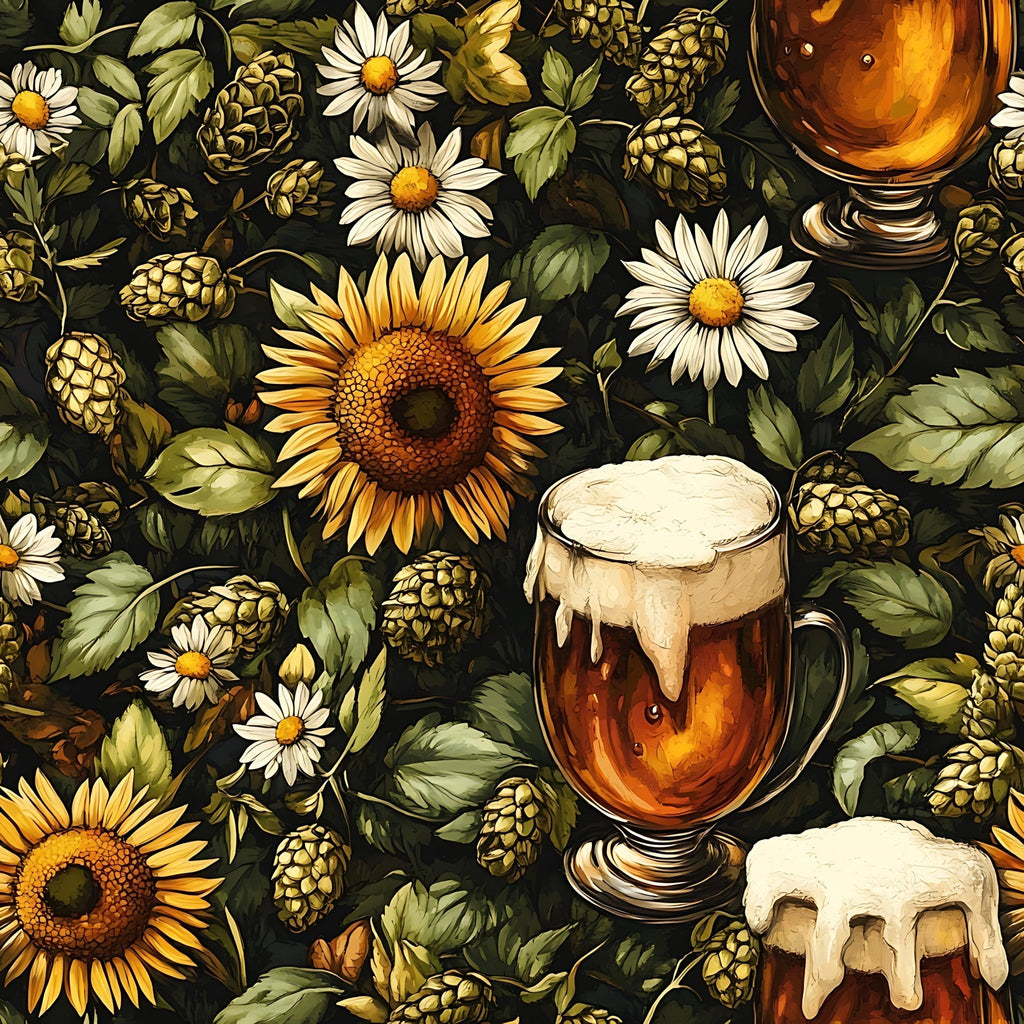 Brewery Blooms Pattern 8 Fleece Fabric
