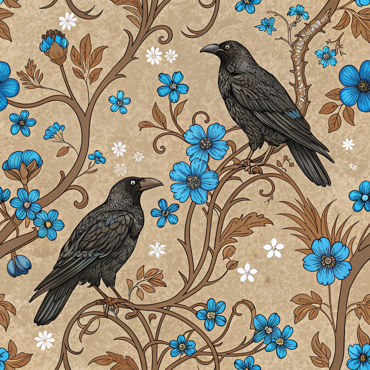 Gilded Falcons Pattern 1 Fleece Fabric