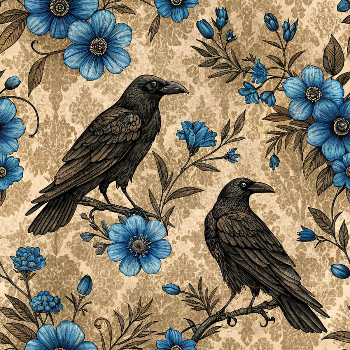 Gilded Falcons Pattern 10 Fleece Fabric