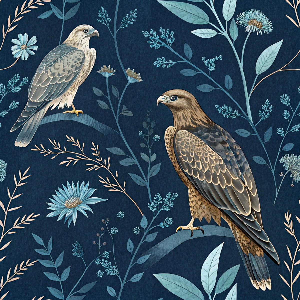 Gilded Falcons Pattern 11 Fleece Fabric
