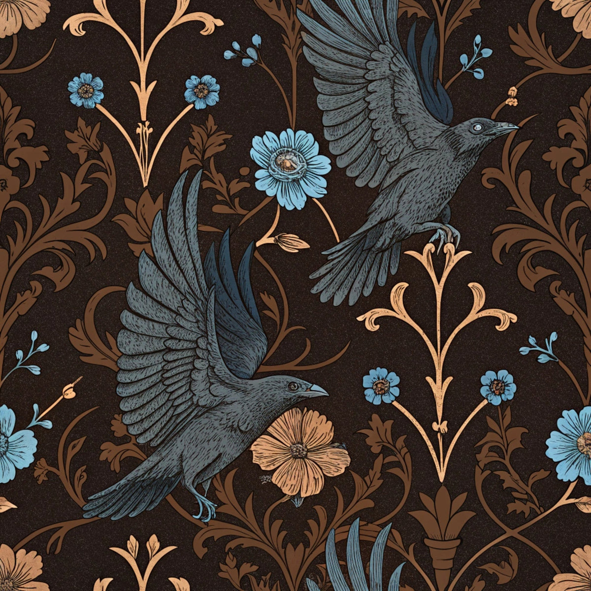 Gilded Falcons Pattern 12 Fleece Fabric