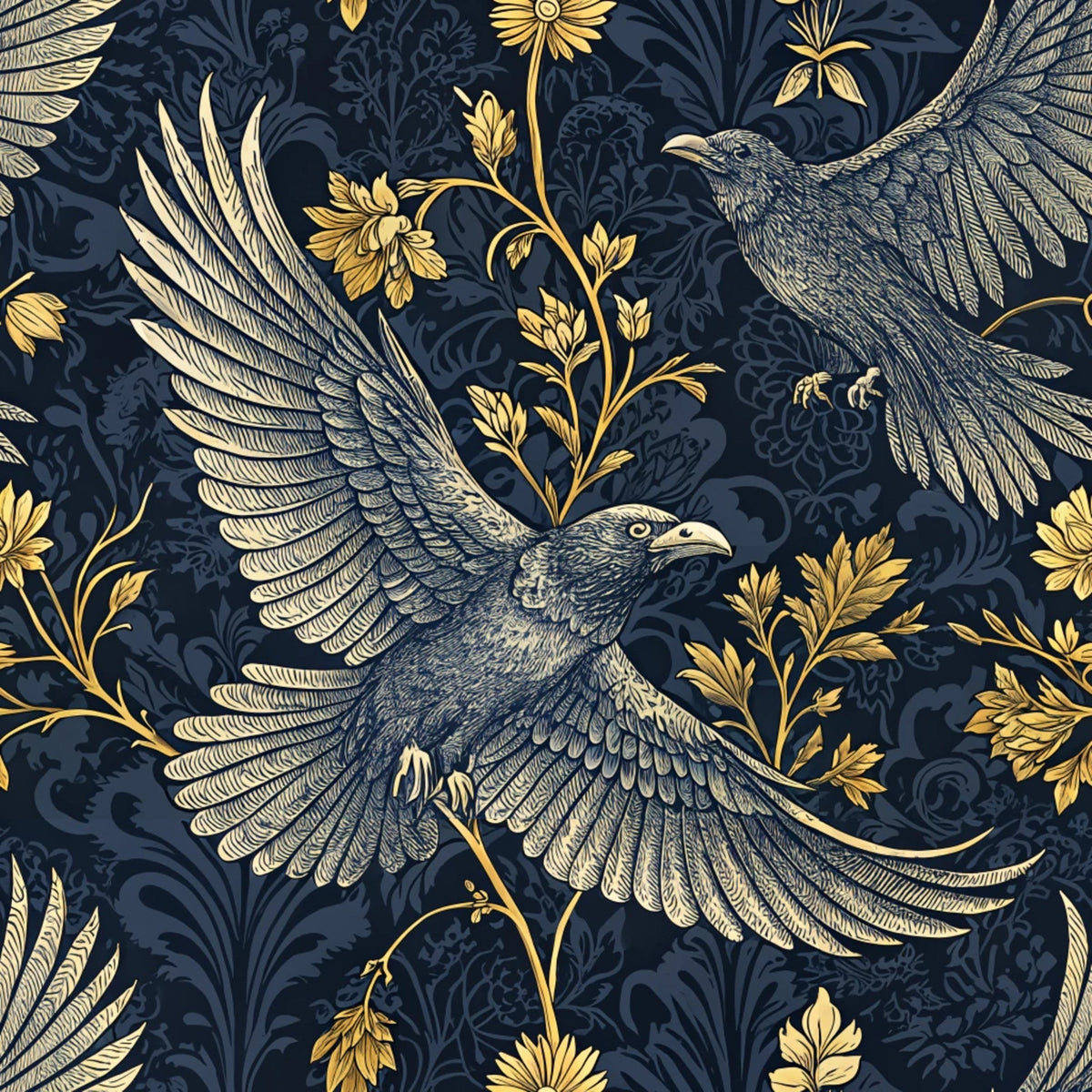 Gilded Falcons Pattern 14 Fleece Fabric