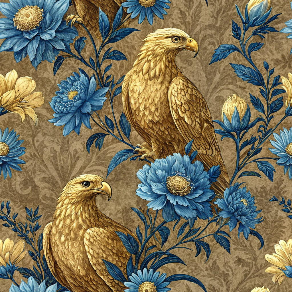 Gilded Falcons Pattern 17 Fleece Fabric