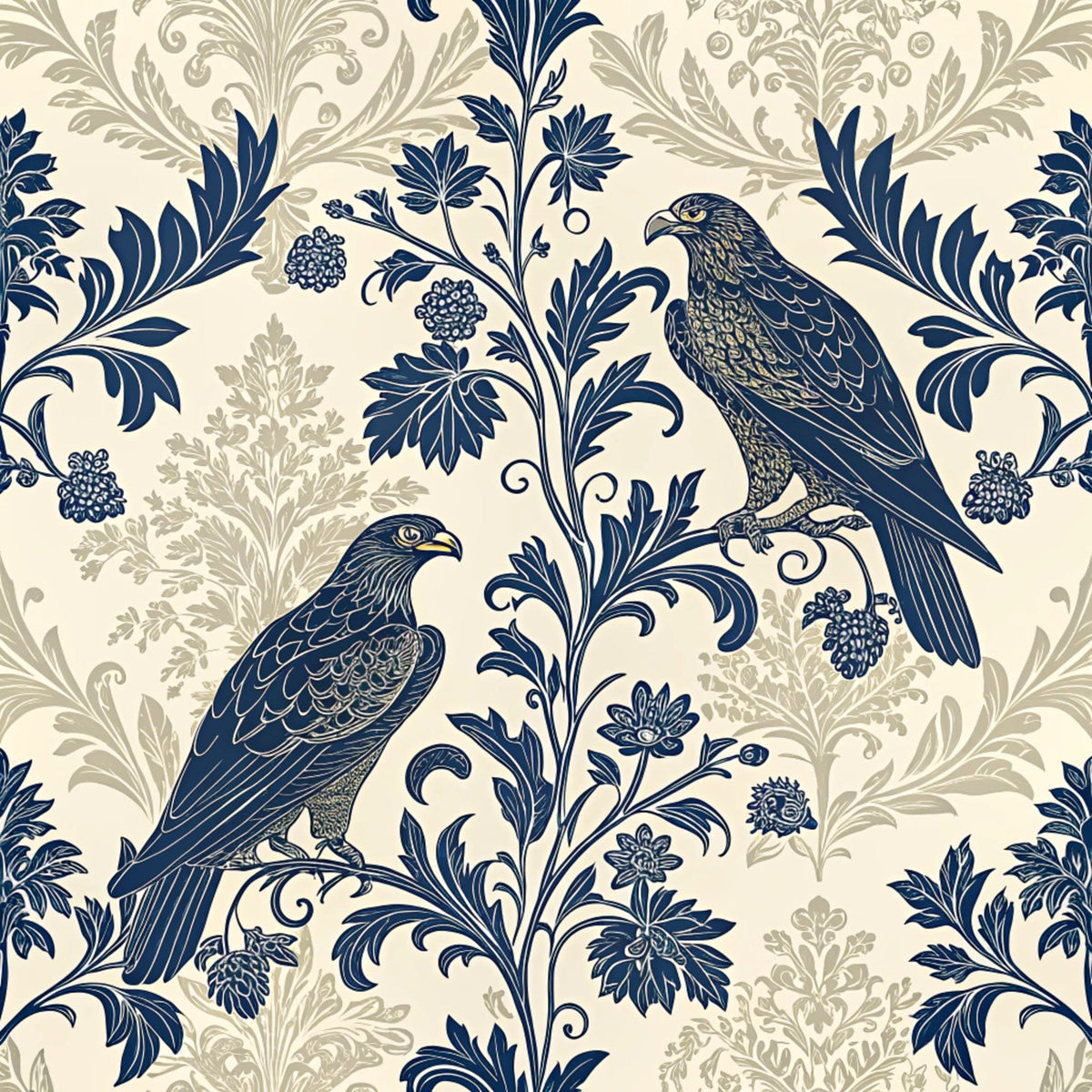 Gilded Falcons Pattern 18 Fleece Fabric