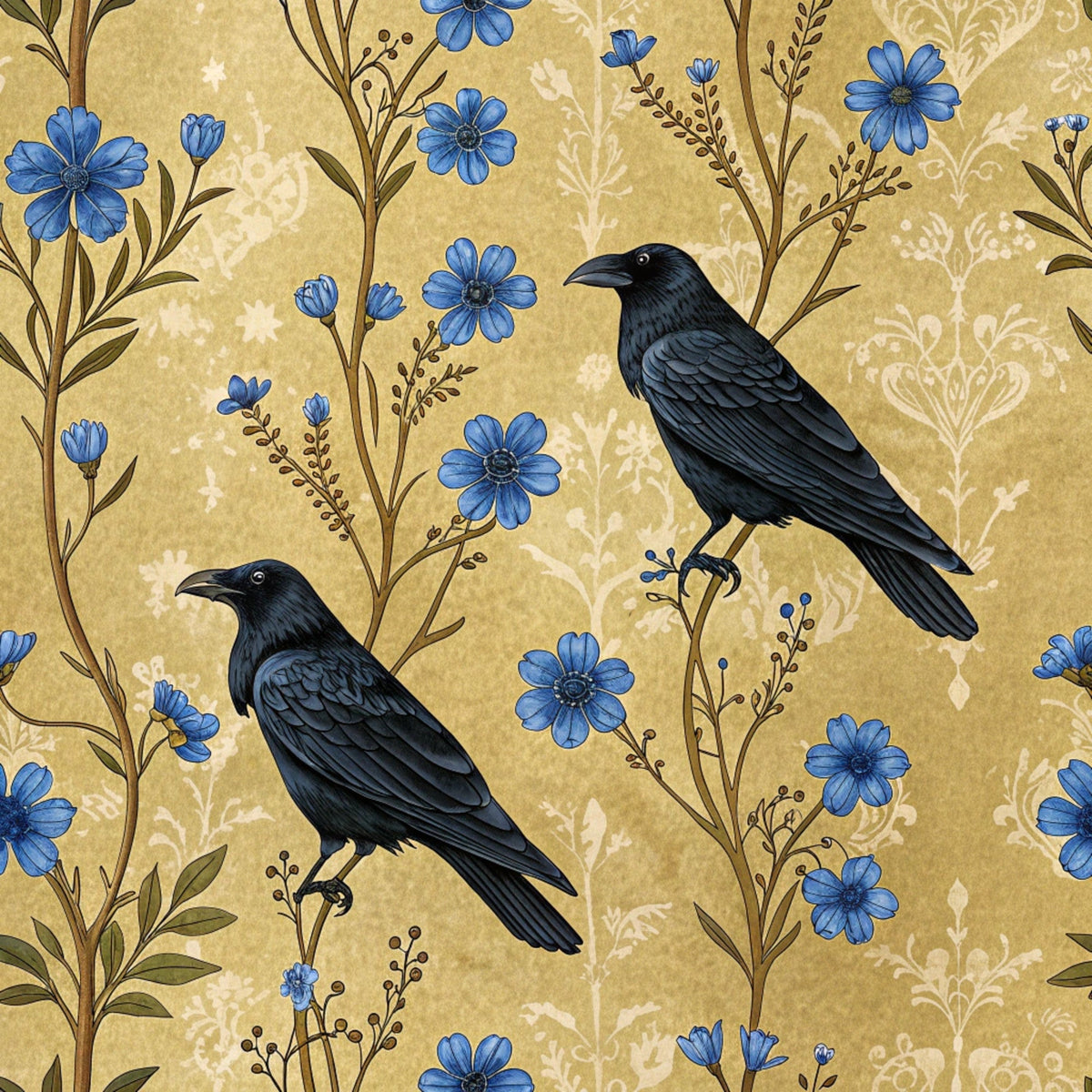 Gilded Falcons Pattern 20 Fleece Fabric