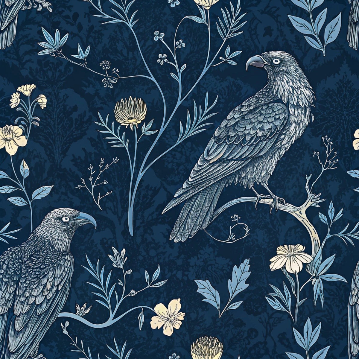 Gilded Falcons Pattern 24 Fleece Fabric