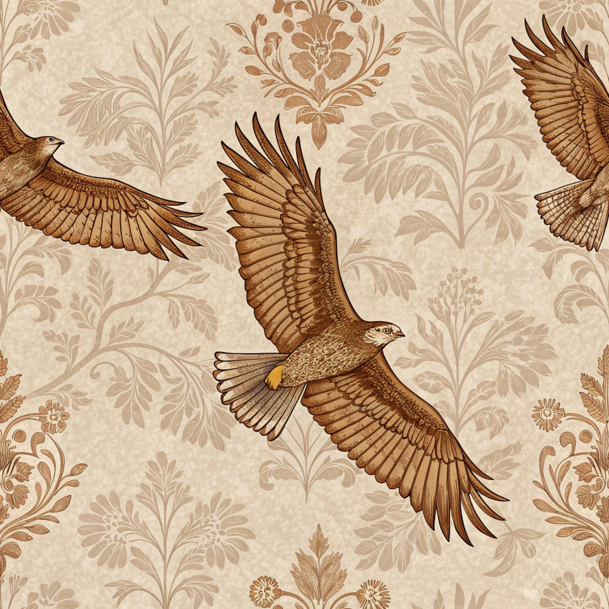 Gilded Falcons Pattern 4 Fleece Fabric