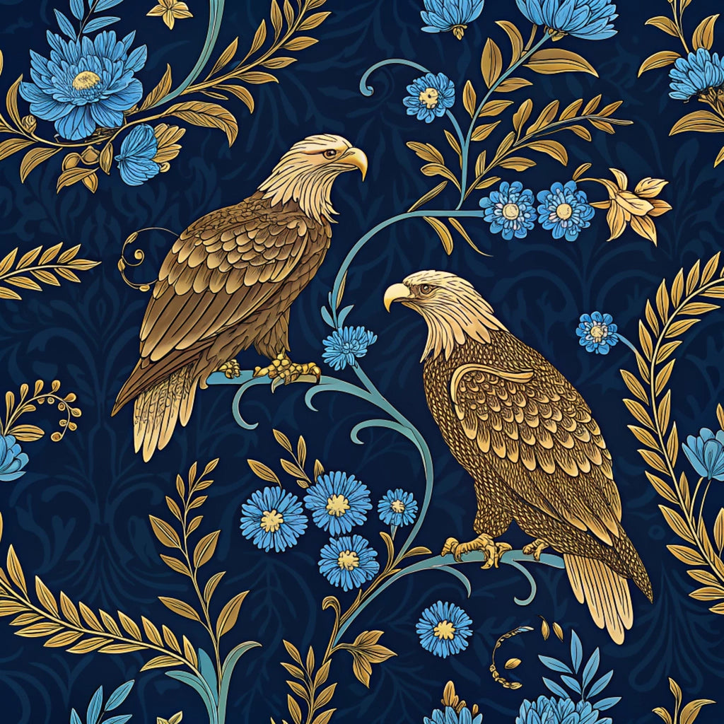 Gilded Falcons Pattern 5 Fleece Fabric