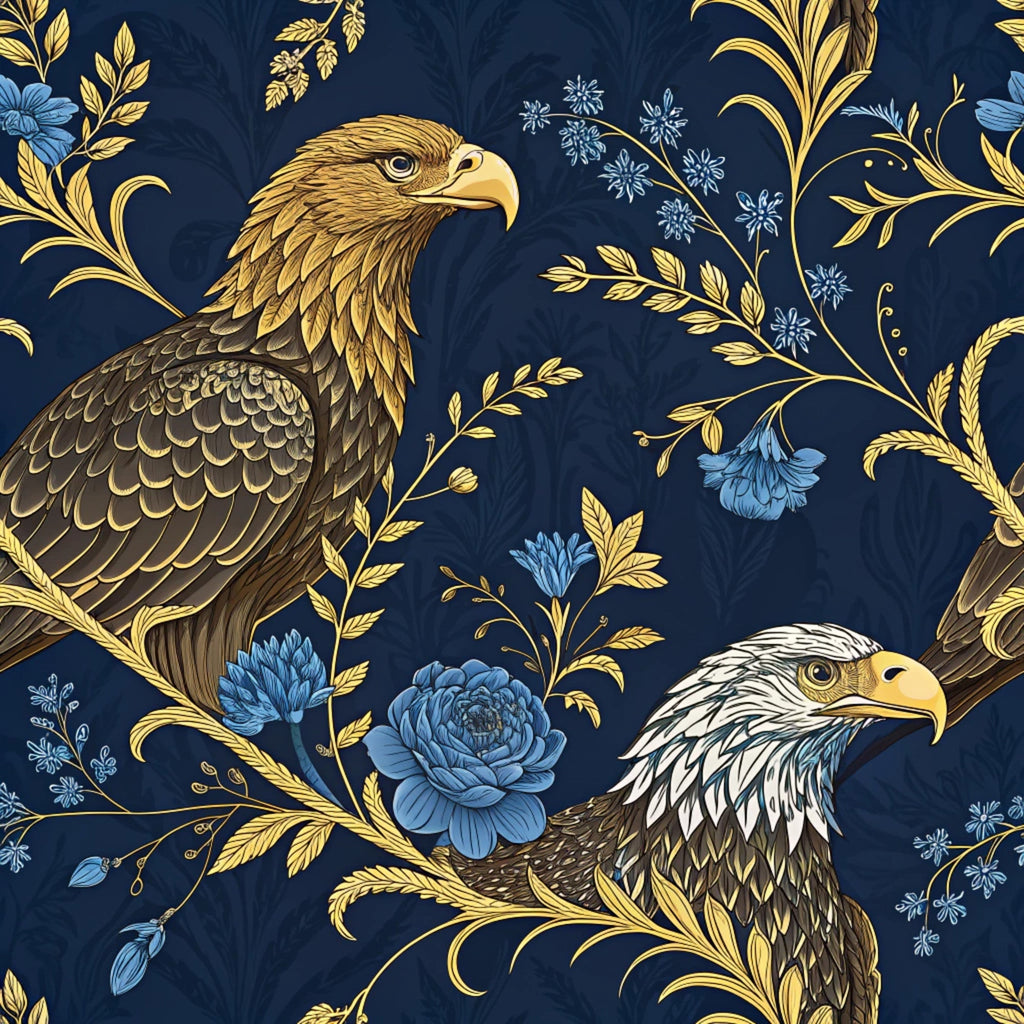Gilded Falcons Pattern 6 Fleece Fabric