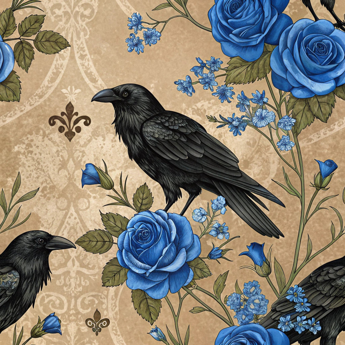 Gilded Falcons Pattern 8 Fleece Fabric