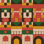 Heritage Portraits Pattern 17 Fleece Fabric