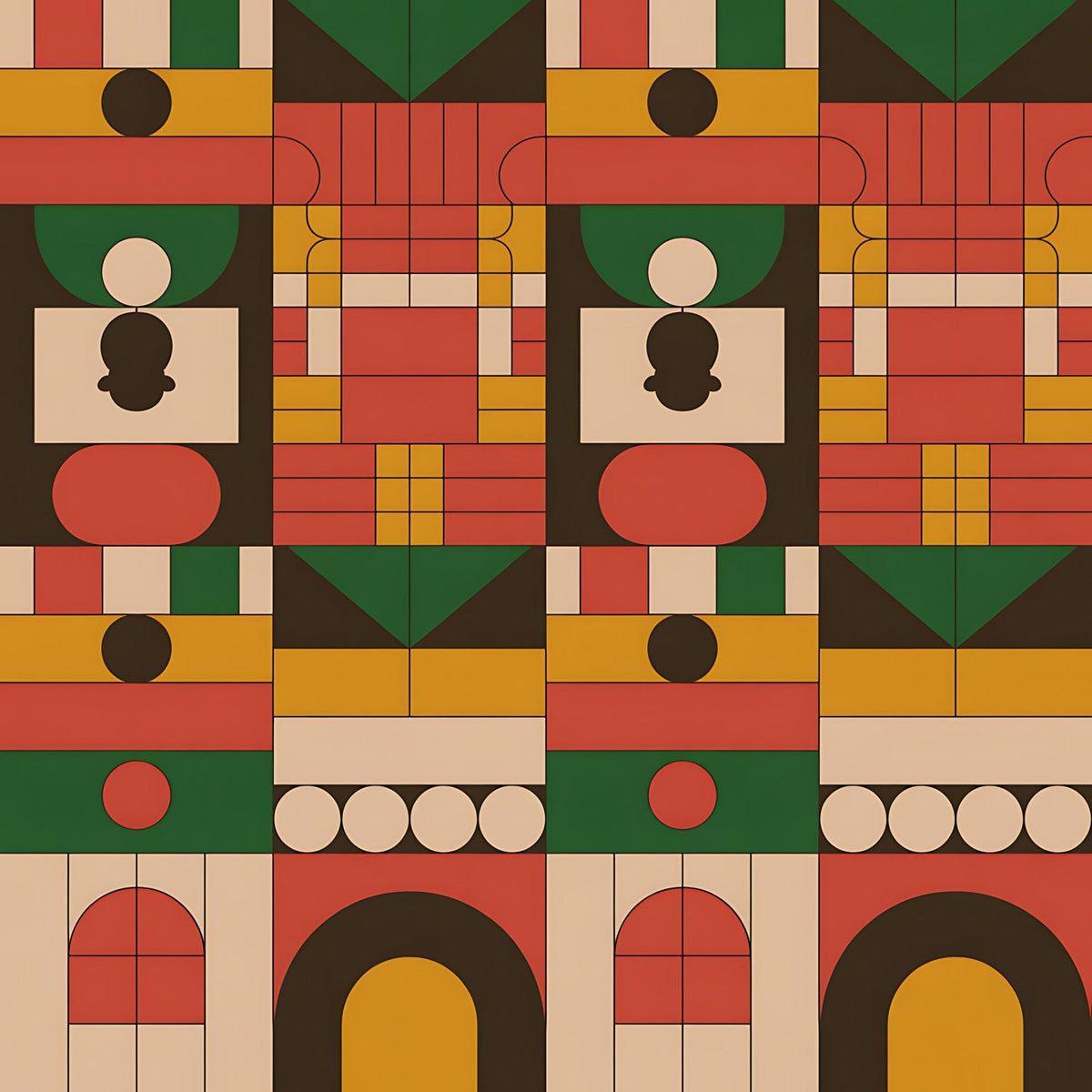 Heritage Portraits Pattern 17 Fleece Fabric