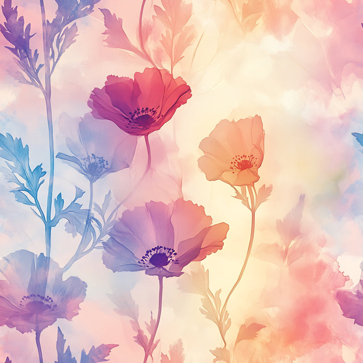 Petal Haze Pattern 16 Fleece Fabric