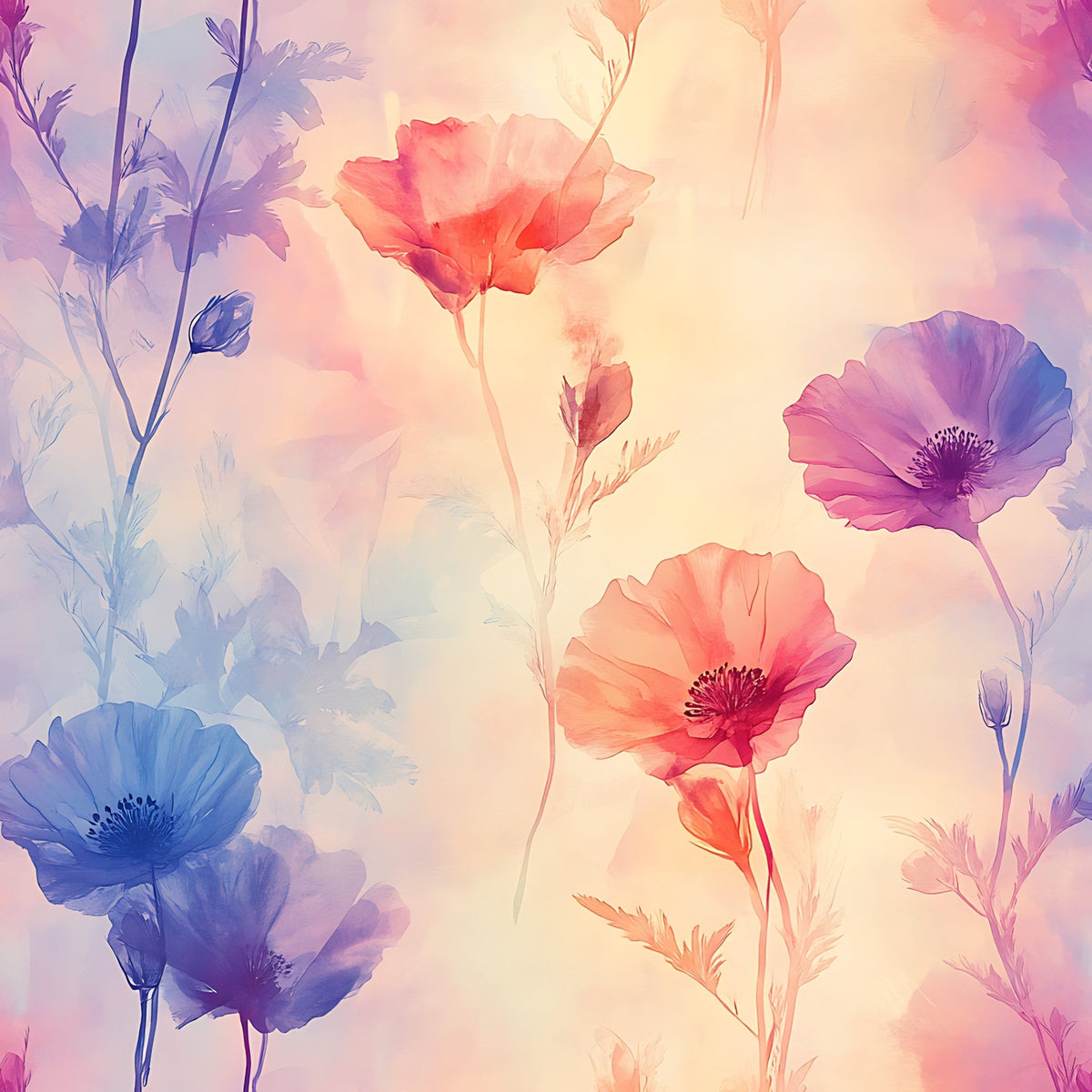 Petal Haze Pattern 17 Fleece Fabric