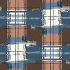 blue, brown, cream, white, gingham, plaid, checkered, patchwork, geometric,, fabric panel, rustic, country style, woven texture, distressed, vintage look, earthy tones, crosshatch, grid pattern, cotton fabric