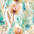 Gilded Coastal Blooms Pattern 9 Fleece Fabric