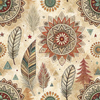 Earthen Plumes Pattern 1 Fleece Fabric