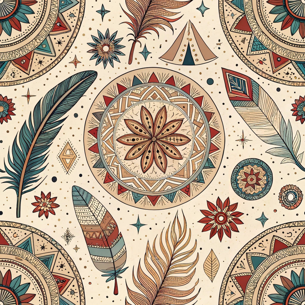 Earthen Plumes Pattern 10 Fleece Fabric