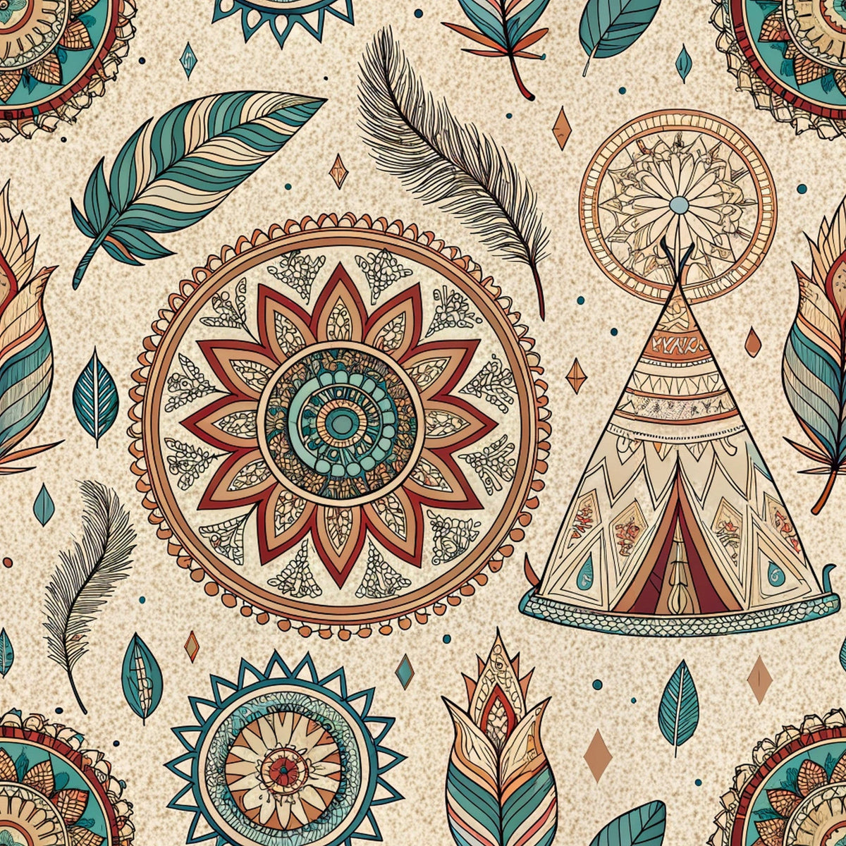 Earthen Plumes Pattern 5 Fleece Fabric