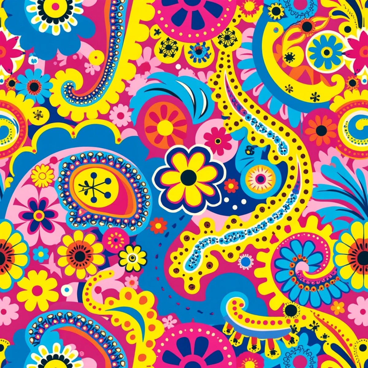 Fiesta Blooms Pattern 1 Fleece Fabric