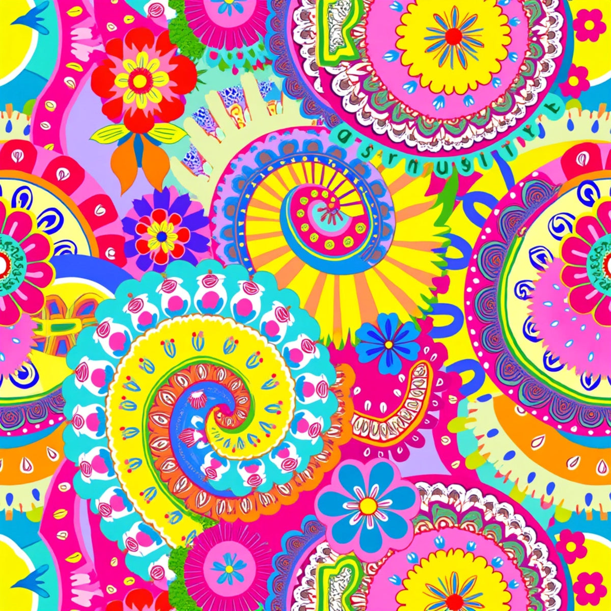 Fiesta Blooms Pattern 11 Fleece Fabric