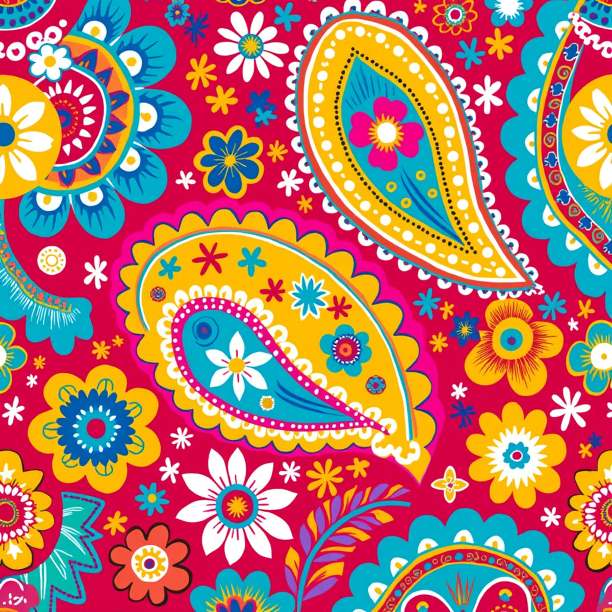 Fiesta Blooms Pattern 12 Fleece Fabric
