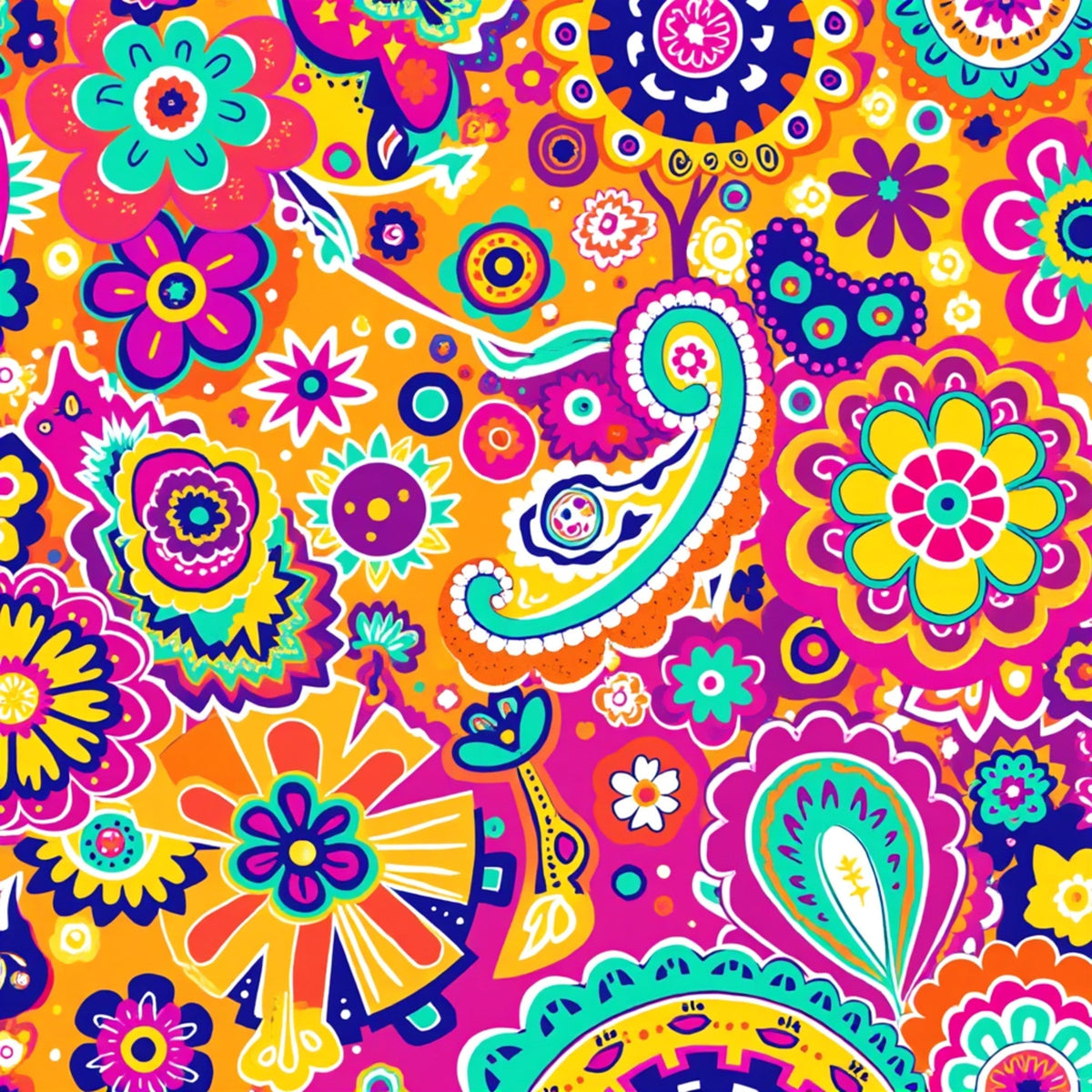 Fiesta Blooms Pattern 19 Fleece Fabric