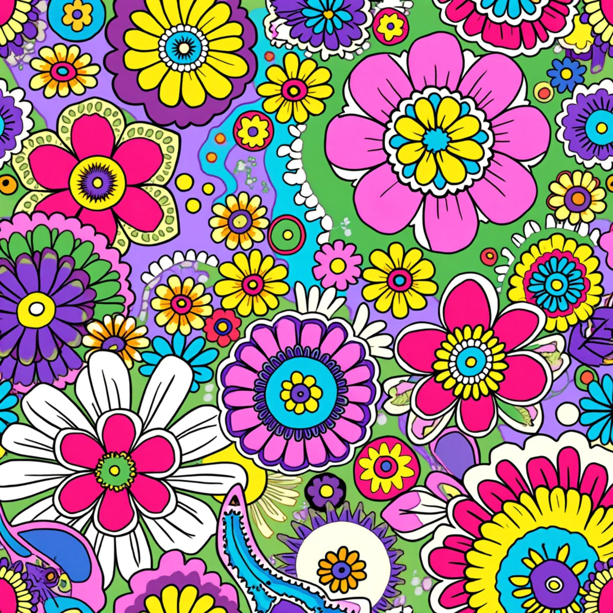 Fiesta Blooms Pattern 2 Fleece Fabric